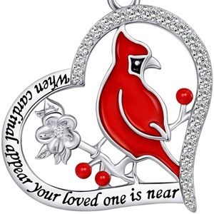 Angel Cardinal Diamond Memorial Necklace